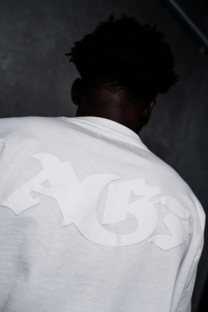 AGF Clean Gothic Oversize Fit Tee - White - Image 4