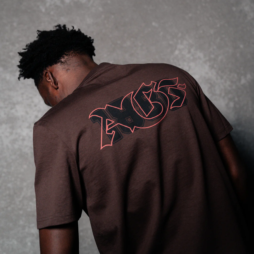 AGF x 1880 Blockstyle Regular Fit SS Tee - Seal Brown - Image 7