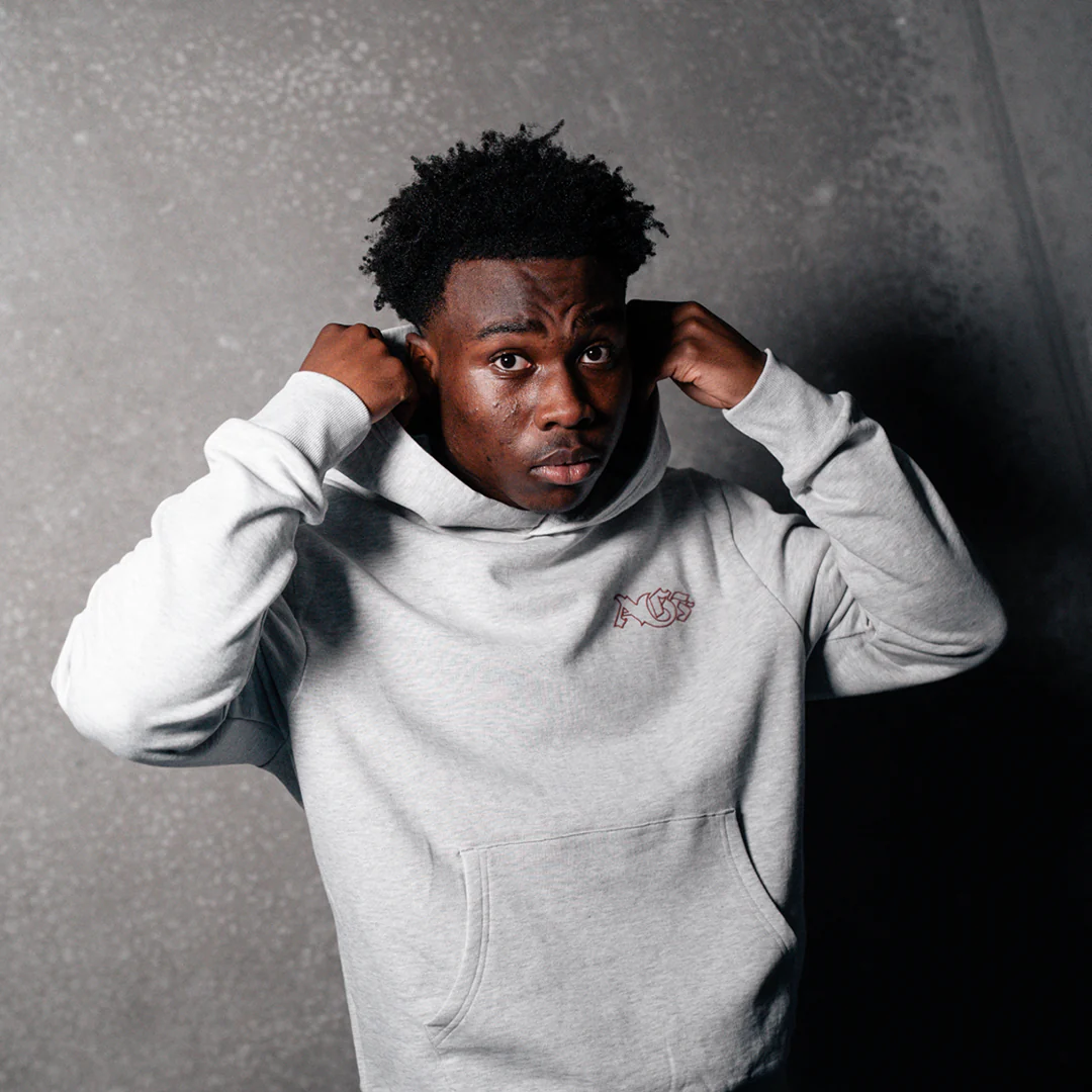 AGF x 1880 Blockstyle Regular Fit Sweat Hoodie - Cloud grey - Image 7
