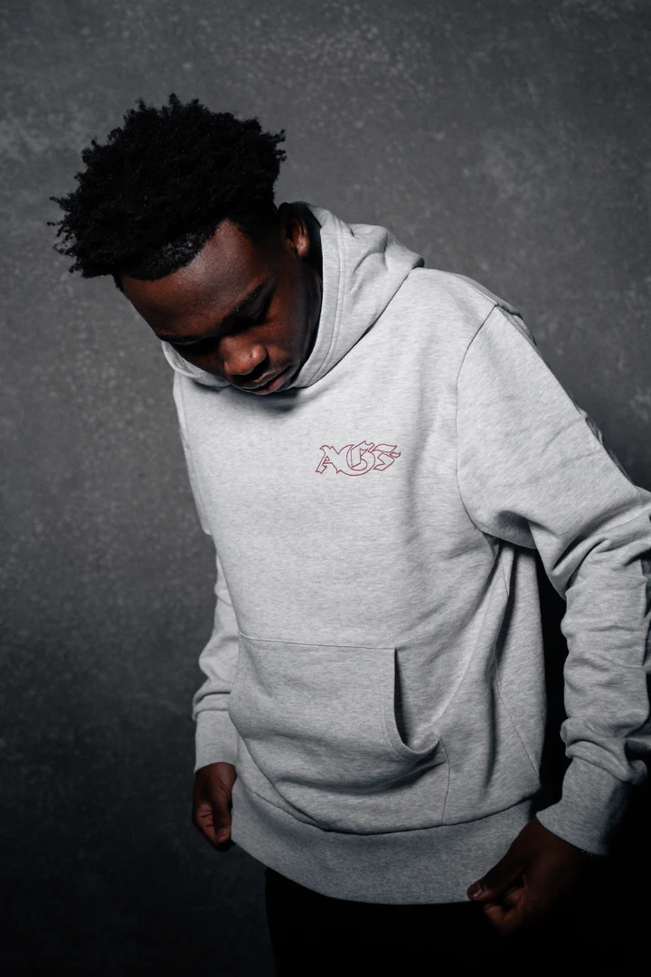 AGF x 1880 Blockstyle Regular Fit Sweat Hoodie - Cloud grey - Image 8