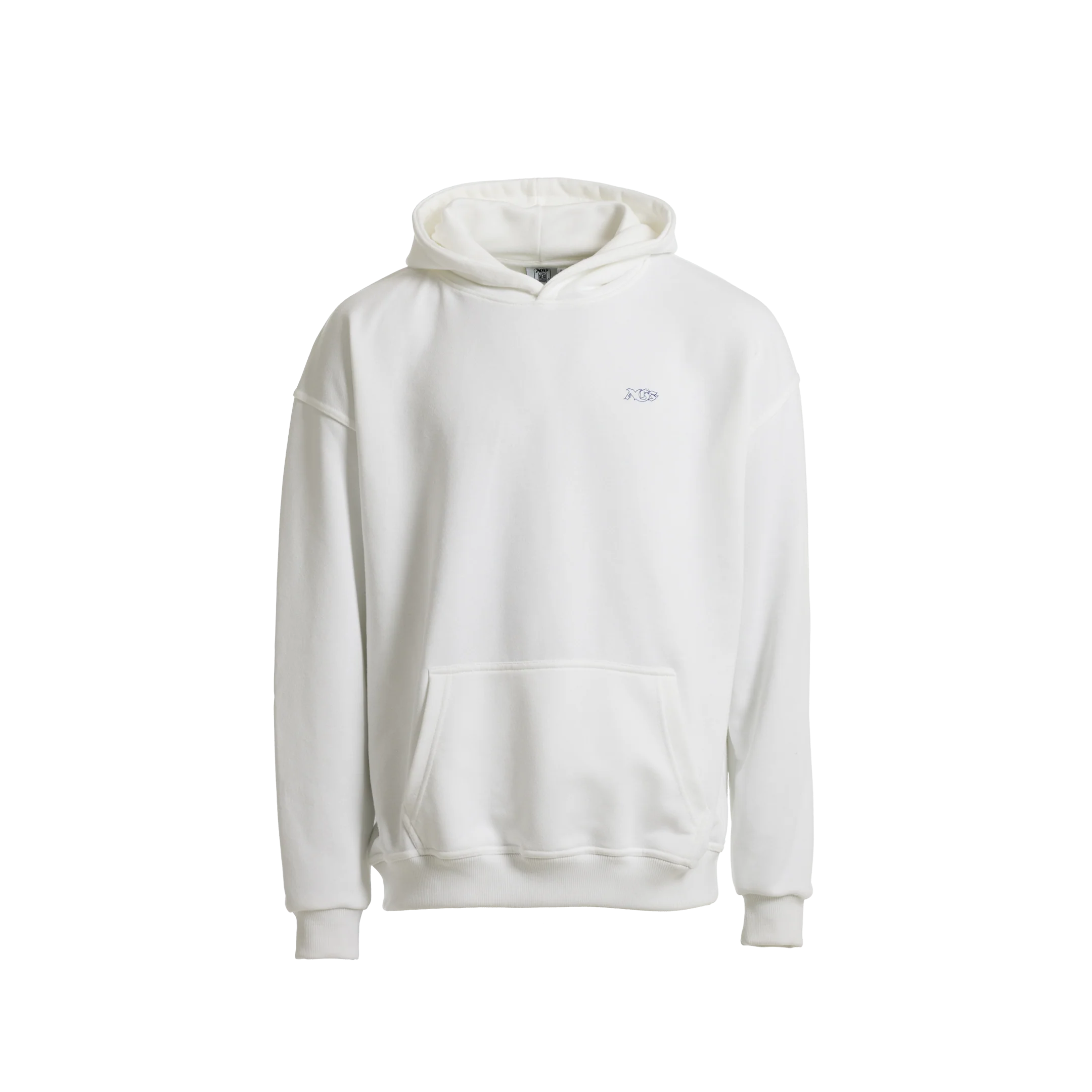 Oversize Hoodie Gotisk Logo - Hvid