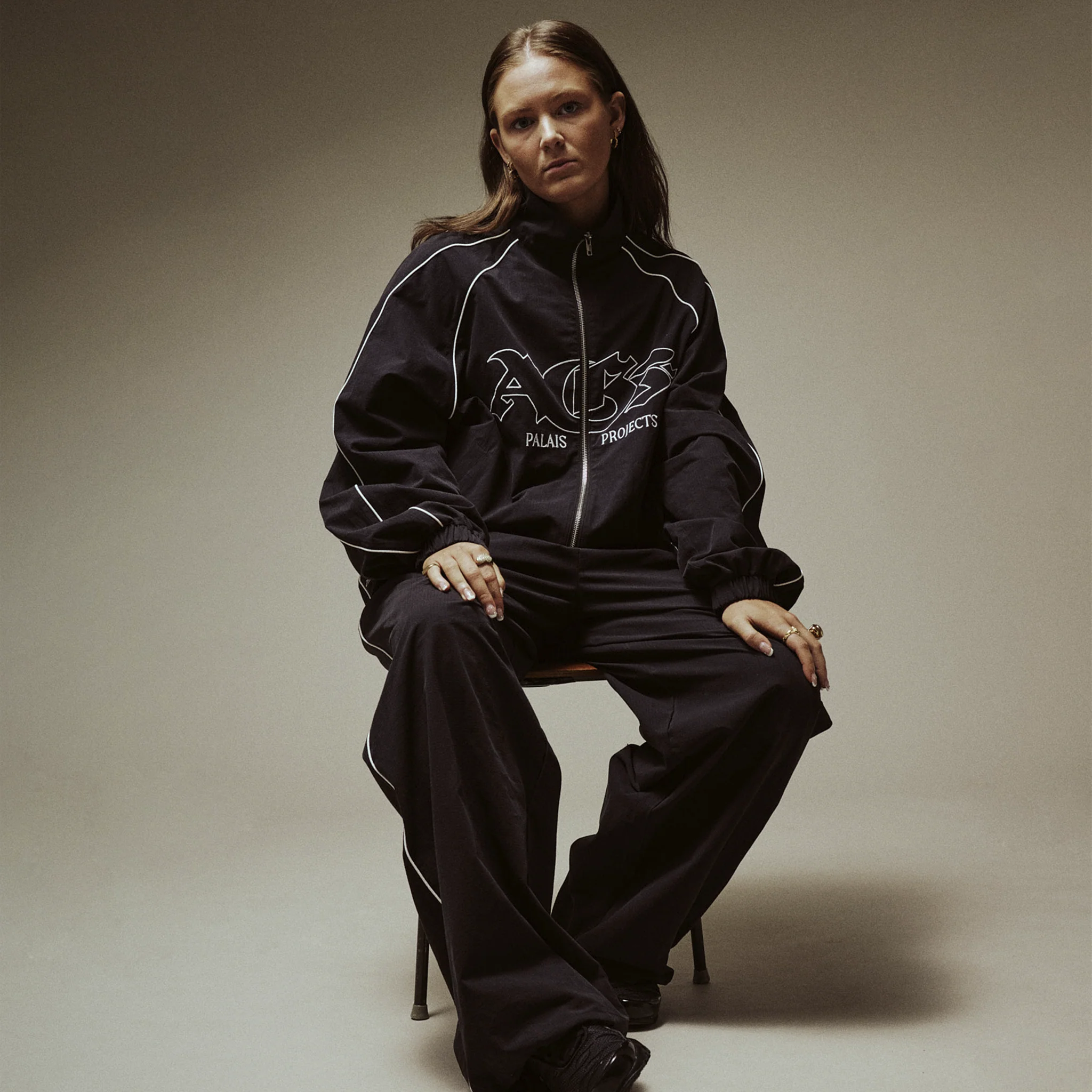 AGF x PALAIS Oversized Track Pants - Black - Image 11