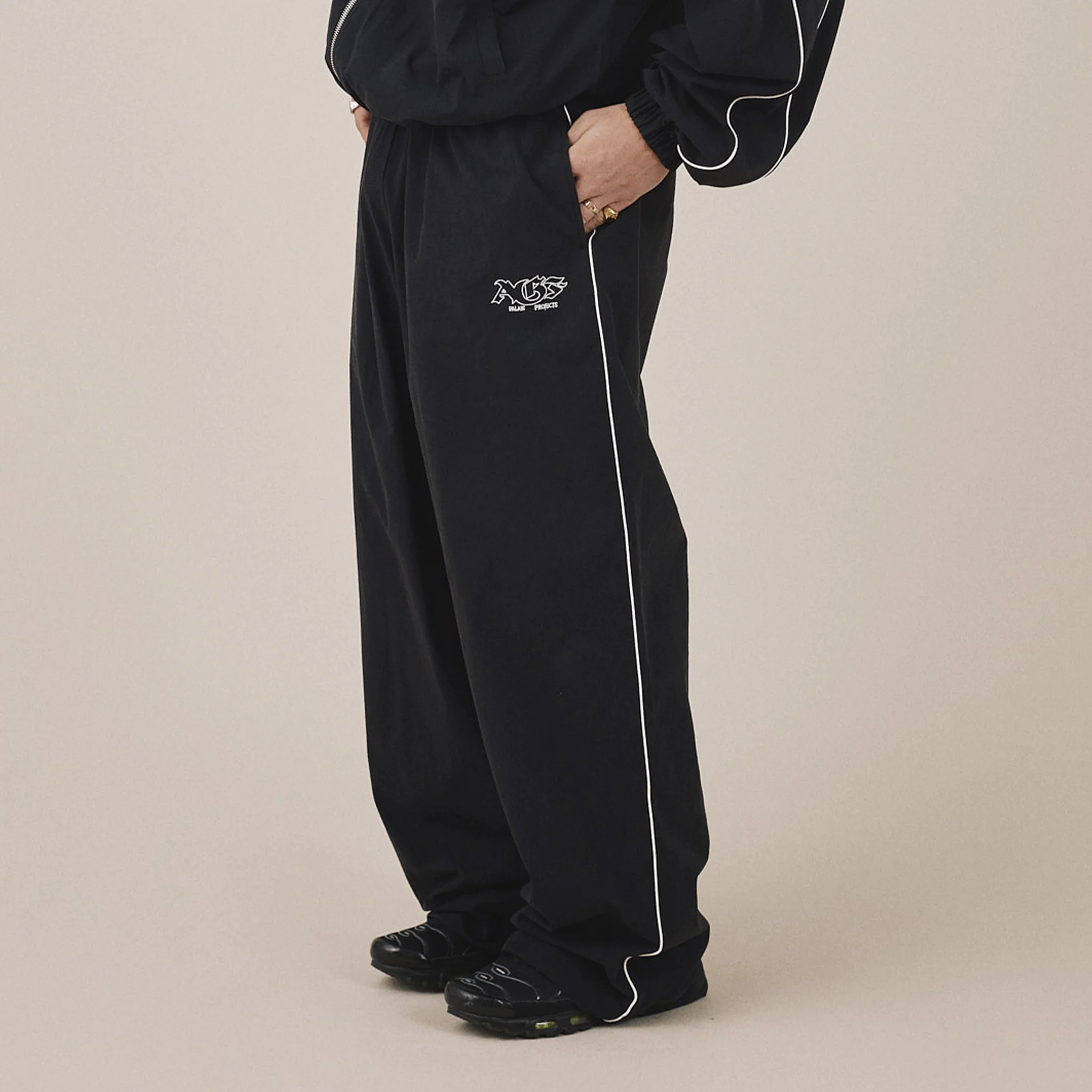 AGF x PALAIS Oversized Track Pants - Black - Image 4