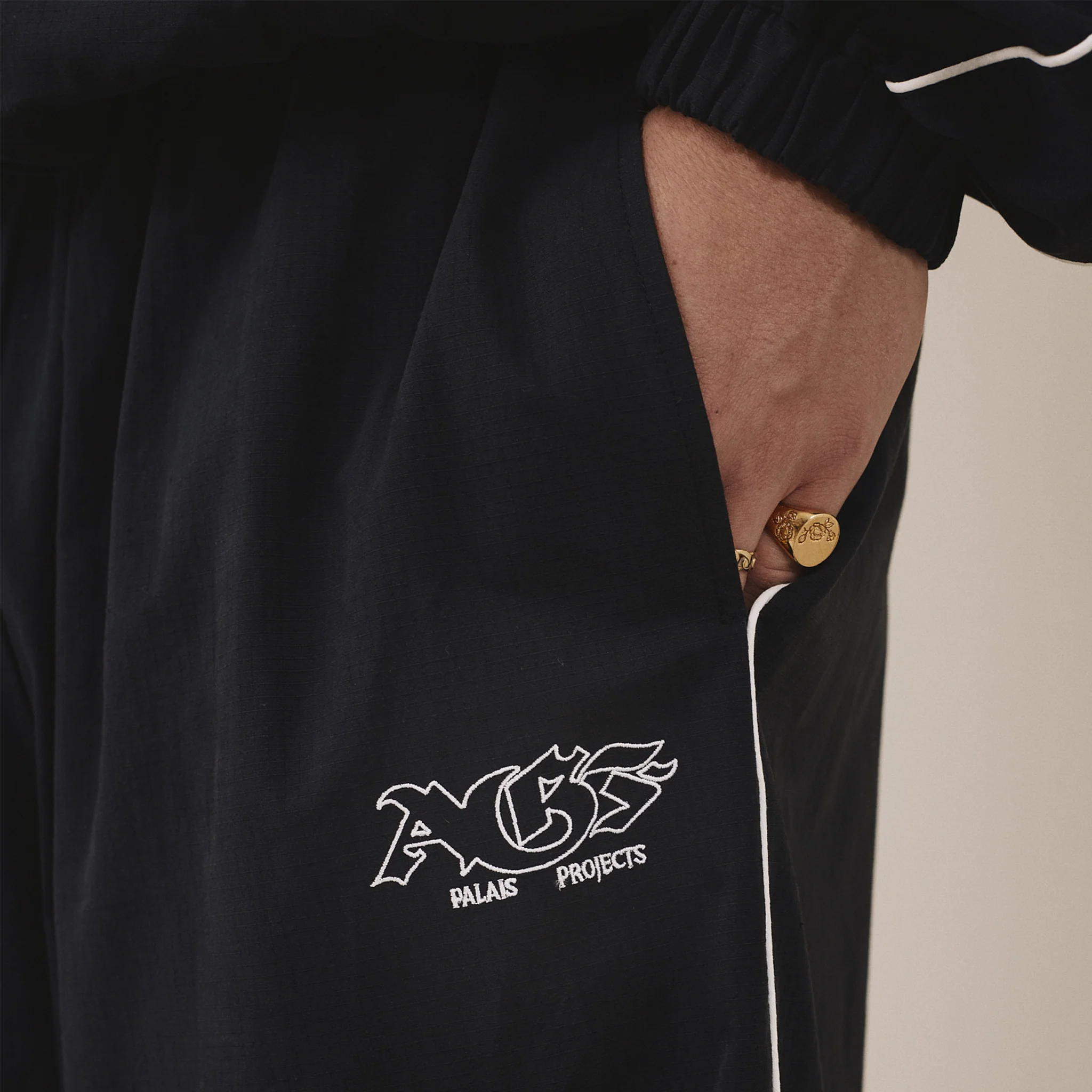 AGF x PALAIS Oversized Track Pants - Black - Image 5