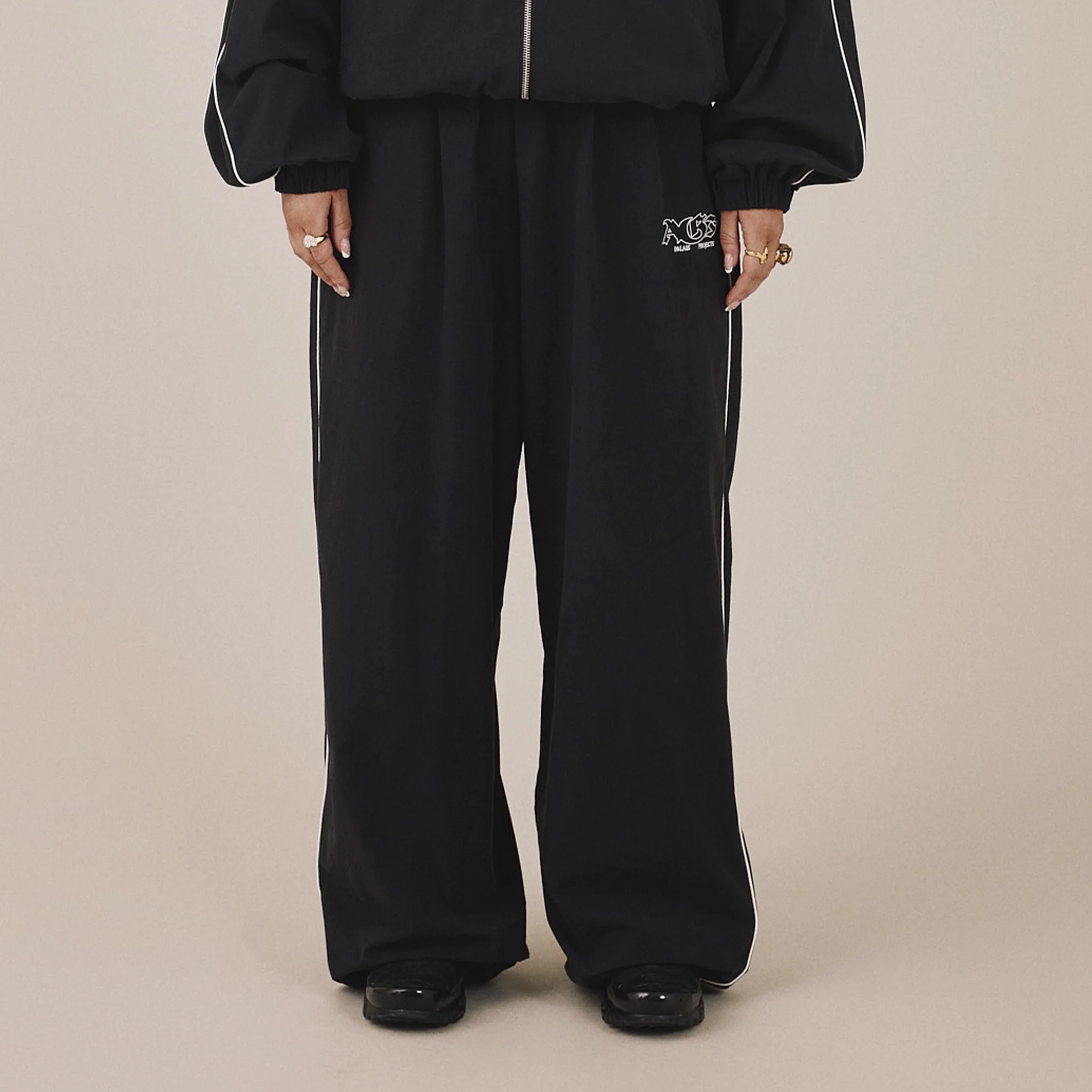 AGF x PALAIS Oversized Track Pants - Black - Image 7