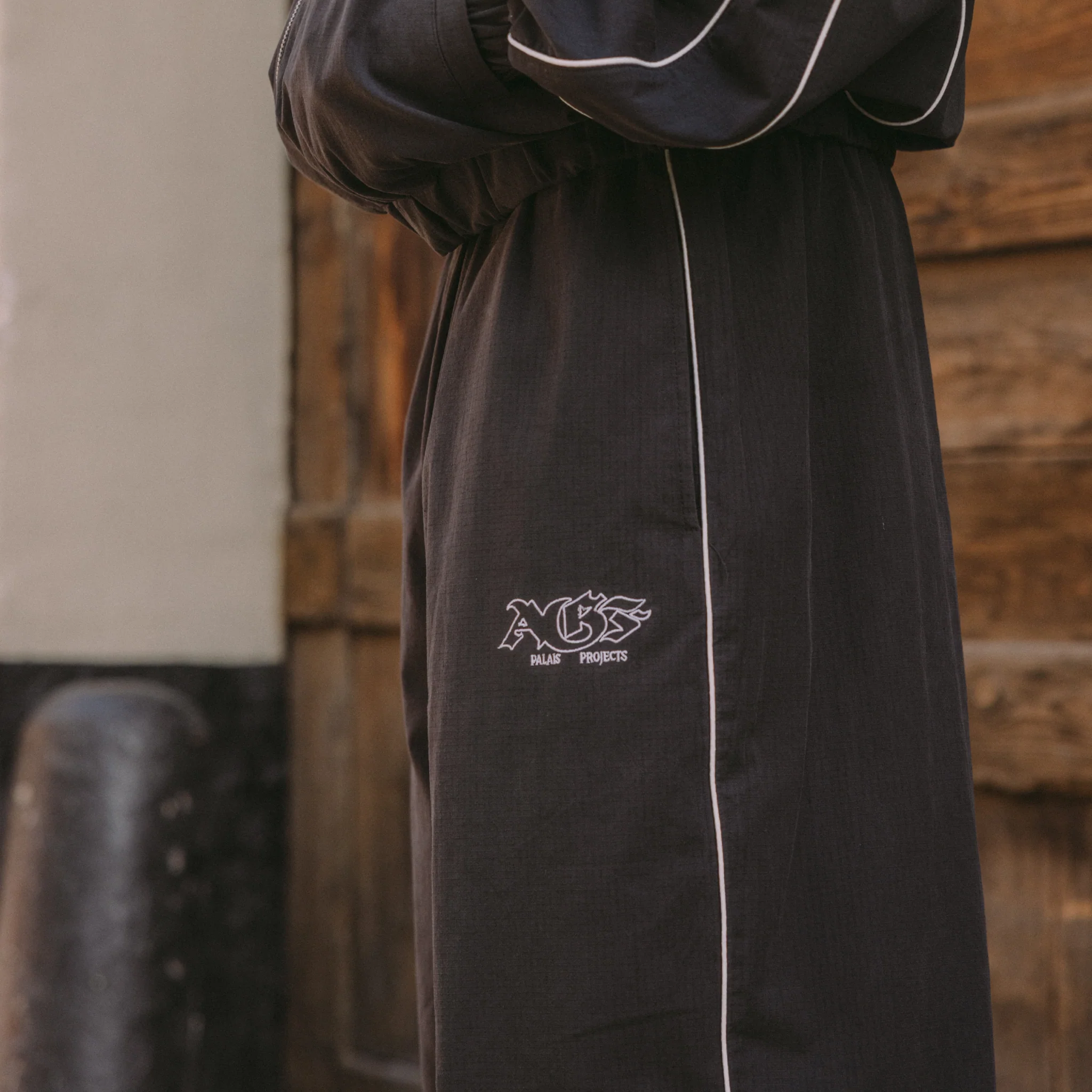 AGF x PALAIS Oversized Track Pants - Black - Image 8